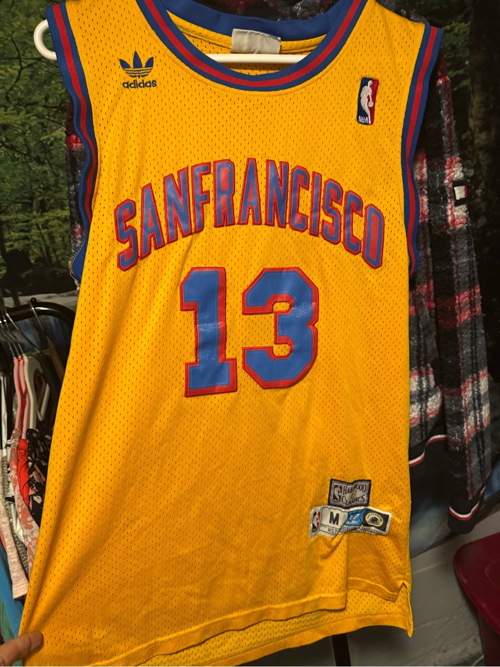 NBA Yellow San Francisco #13 Jersey with Blue and Red Trim